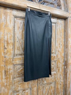 ЮБКА карандаш миди с разрезом (из ЭКО-кожи на замше, ТЕМНЫЙ ИЗУМРУД) - фото 39759