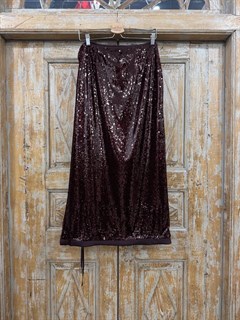 ЮБКА-карандаш на завязке, D-90, из пайеток (БОРДО) - фото 40000