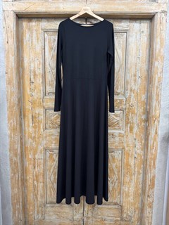 ПЛАТЬЕ длинное "Вторая кожа" с вырезом "Лодочка", юбкой-колокол и длинными рукавами (из нежного вискозного джерси BL) - фото 40128