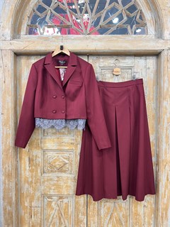 ЖАКЕТ двубортный ультракороткий (из бордо поливискозы) - фото 40325