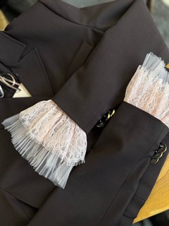 МАНЖЕТЫ плиссе с кружевом на ленте LittleDramaQueen - фото 40395