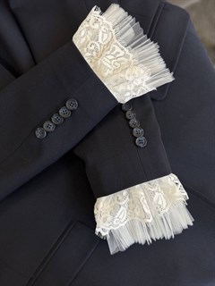 МАНЖЕТЫ плиссе с кружевом на бархатной ленте