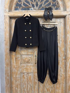 ЖАКЕТ-МУНДИР из плотной поливискозы (ЧЕРНЫЙ)