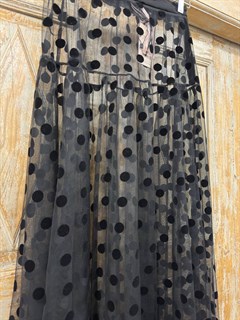 ЮБКА полупрозрачная, на кокетке, с оборкой из фатина в горох - фото 40446