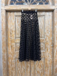 ЮБКА полупрозрачная, на кокетке, с оборкой из фатина в горох - фото 40449