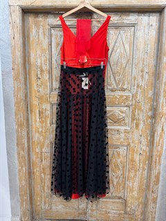 ЮБКА полупрозрачная, на кокетке, с оборкой из фатина в горох - фото 40451