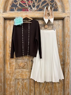 ДЖЕМПЕР двусторонний (V-образный и круглый вырез)  из хлопка, ШОКОЛАДНЫЙ