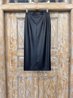 ЮБКА карандаш миди с разрезом (из ЭКО-кожи) - фото 40519