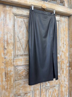 ЮБКА карандаш миди с разрезом (из ЭКО-кожи) - фото 40521