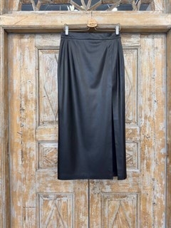 ЮБКА карандаш миди с разрезом (из ЭКО-кожи) - фото 40522