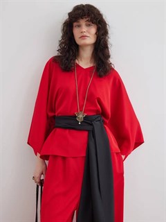 БЛУЗКА коктейльная с рукавами кимоно (из атласа ДШ)