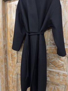 КАРДИГАН-ПАЛЬТО в стиле оверсайз (из пальтовой шерсти в рубчик) - фото 40758