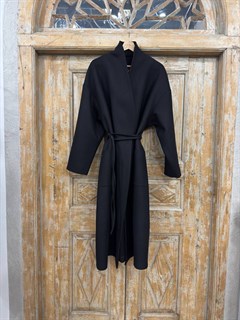 КАРДИГАН-ПАЛЬТО в стиле оверсайз (из пальтовой шерсти в рубчик) - фото 40759