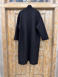 КАРДИГАН-ПАЛЬТО в стиле оверсайз (из пальтовой шерсти в рубчик) - фото 40760