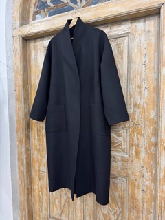 КАРДИГАН-ПАЛЬТО в стиле оверсайз (из пальтовой шерсти в рубчик) - фото 40761