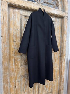 КАРДИГАН-ПАЛЬТО в стиле оверсайз (из пальтовой шерсти в рубчик) - фото 40762