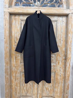 КАРДИГАН-ПАЛЬТО в стиле оверсайз (из пальтовой шерсти в рубчик) - фото 40763