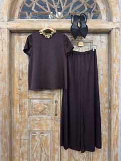 БРЮКИ ШИРОКИЕ односторонние, свободные, на мягкой резинке, единый размер, из премиум атласа - фото 40772