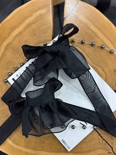 МАНЖЕТЫ из шелковой органзы на завязках (ЧЕРНЫЕ) - фото 40798