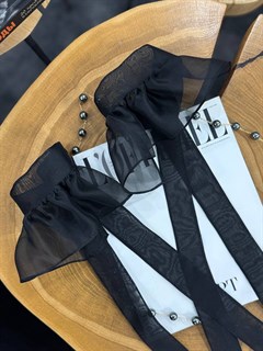 МАНЖЕТЫ из шелковой органзы на завязках (ЧЕРНЫЕ) - фото 40799