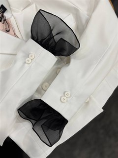 МАНЖЕТЫ из шелковой органзы на завязках (ЧЕРНЫЕ)