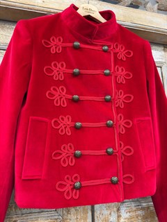 ЖАКЕТ-МУНДИР "Наполеон" из бархата, расшитый в стиле тесьмой, (КРАСНЫЙ) - фото 40818