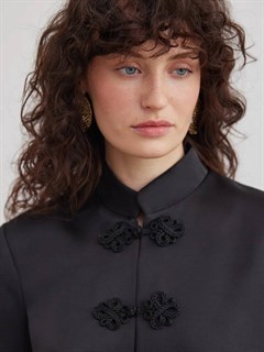 КИТАЙСКИЙ жакет "Mandarin"  (из премиум дабл-дюшеса), ЧЕРНЫЙ - фото 40837