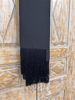 ПОЯС-КУШАК с бахромой (из плотного атласа), ЧЕРНЫЙ - фото 40887