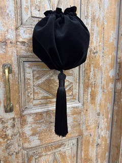 СУМОЧКА коктейльная с кисточкой (из бархата), ЧЕРНЫЙ - фото 40905