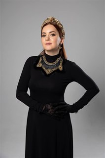 ОБОДОК "КОКОШНИК" золотой со стразами - фото 40939