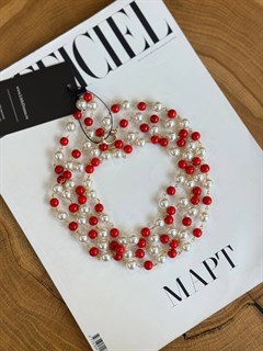 СОТУАР из жемчуга и камней МАЙОРКА от SMYKOVA (бело-красный)