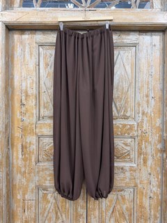 БРЮКИ "АЛЛАДИНЫ" свободные, на мягкой резинке, единый размер (из шифона), ШОКОЛАД - фото 41194