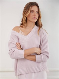 ТОП на тонких бретельках с кружевом (из мягкого атласа), ПУДРОВО-РОЗОВЫЙ - фото 41619