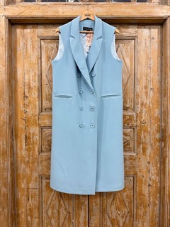ЖАКЕТ типа "ЖИЛЕТ" ДВУБОРТНЫЙ OVERSIZE, удлиненный (из поливискозы) - фото 41879