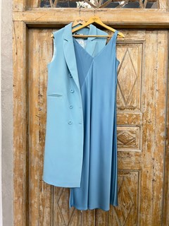 ЖАКЕТ типа "ЖИЛЕТ" ДВУБОРТНЫЙ OVERSIZE, удлиненный (из поливискозы) - фото 41881
