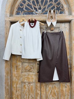 ТОП с американской проймой, двойной, по косой (из мягкого атласа, двусторонний), МОЛОЧНО-БЕЛЫЙ - фото 41944