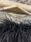 ПЛАТЬЕ-трапеция мини из бархата с сеткой и боа из перьев страуса - фото 12033