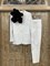 БРЮКИ зауженные со складкой на талии ("тюльпаны") из  белого костюмного хлопка - фото 14632