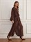 БРЮКИ "АЛЛАДИНЫ" свободные, на мягкой резинке, единый размер (из шифона), ШОКОЛАД - фото 41204